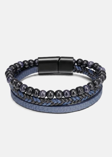 Pulsera de cuero Cobalt Stride