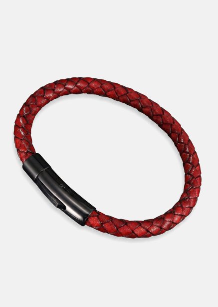 Pulsera de cuero Crimson Twine