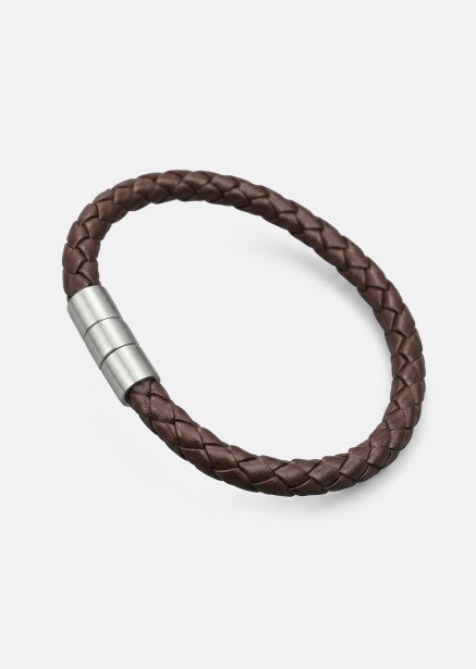 Pulsera de cuero Iron Weave