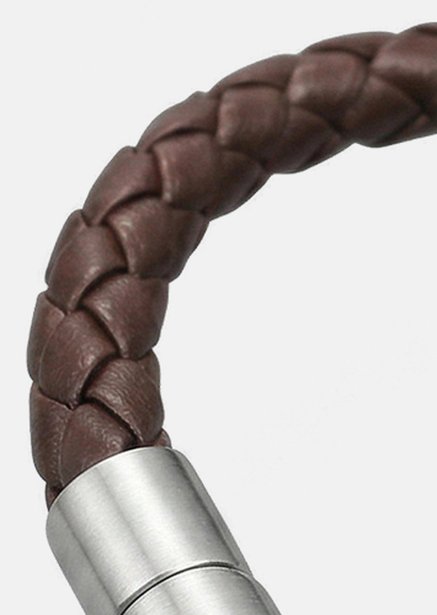 Pulsera de cuero Iron Weave