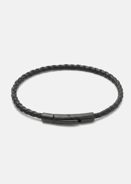 Pulsera de cuero Obsidian Loop