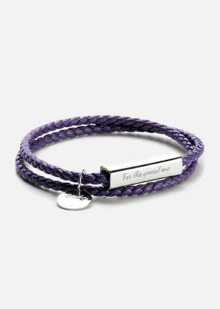Pulsera de cuero Violet Edge