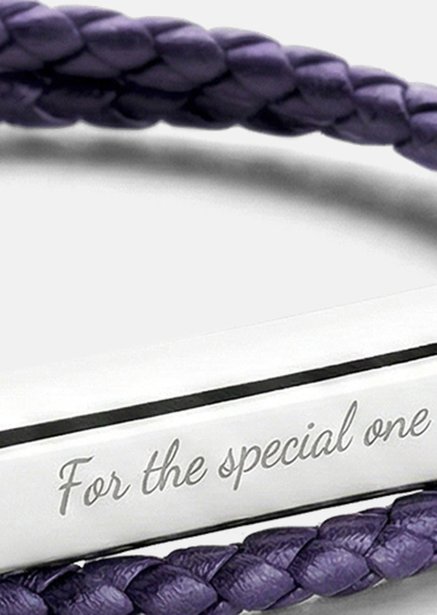 Pulsera de cuero Violet Edge