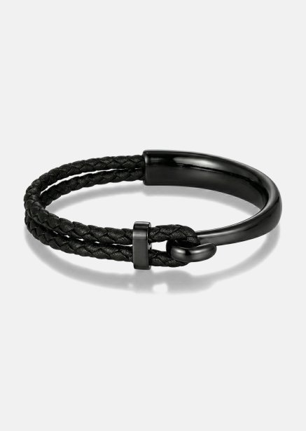 Pulsera de cuero Obsidian Link
