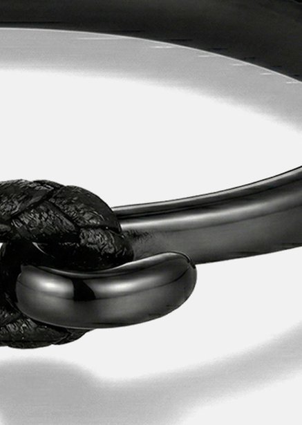 Pulsera de cuero Obsidian Link