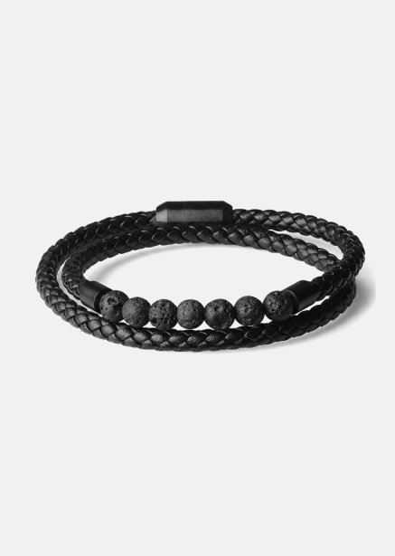 Pulsera de cuero Obsidian Grip