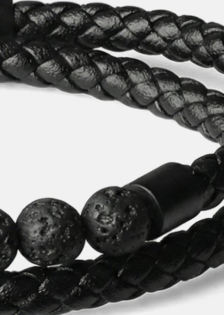Pulsera de cuero Obsidian Grip