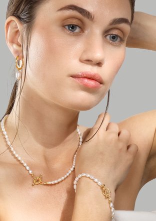 Pulsera Classic Pearl - 18k Chapada en oro