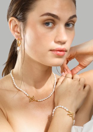 Pulsera Classic Pearl - 18k Chapada en oro