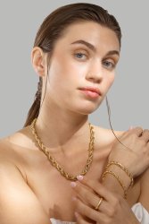 Pulsera Tresse - 18k Chapada en oro
