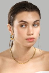 Pendiente GeoHoops - 18k Chapado en oro