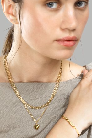 Collar Figaro Chain - 18k Chapado en oro