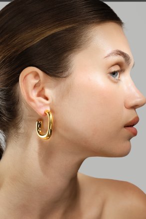 Pendiente Elegant Curve - 18k Chapado en oro