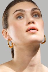 Pendiente Elegant Curve - 18k Chapado en oro