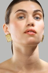 Pendiente Geometric Glow - 18k Chapado en oro