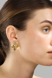 Pendiente Golden Ripple Studs - 18k Chapado en oro