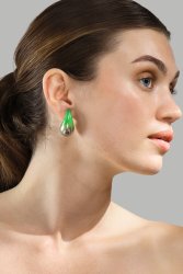 Pendientes Verdé Glow – Chapados en plata