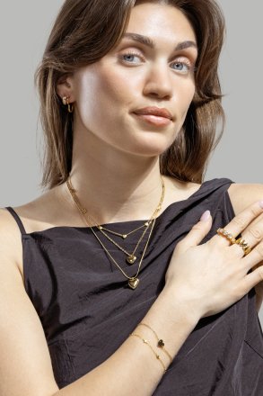Pendiente Heart Hoops - 18k Chapado en oro