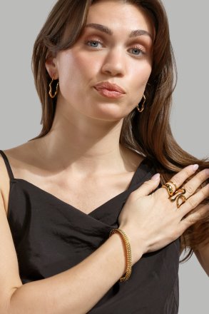 Pendiente Waves - 18k Chapado en oro