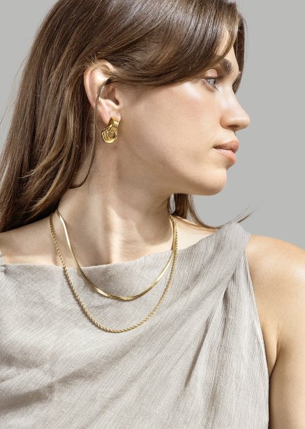 Pendiente Unity Loop - 18k Chapado en oro