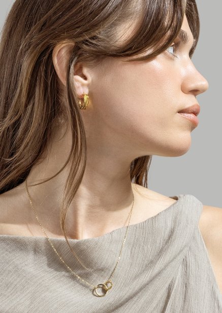 Pendientes Gleaming Flow - 18k Chapados en oro