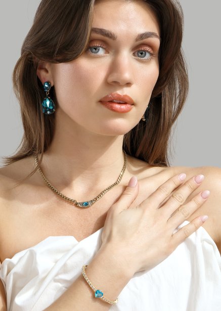 Azulora Icy Blue Pendientes – 18k Chapados en oro