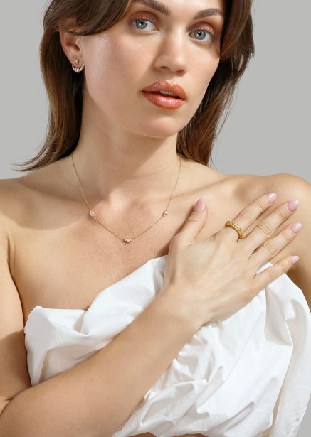 Anillo Crystal Shimmer - Chapado en oro de 18k