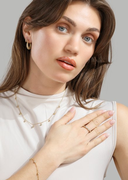 Pendientes Crystal Hoops - 18k Chapados en oro