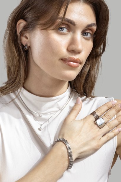 Anillo Blanche - Chapado en plata