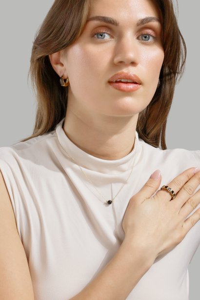 Collar Noir Sphere - 18k Chapado en oro