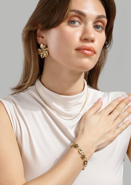 Pulsera Flora Link - 18k Chapada en oro