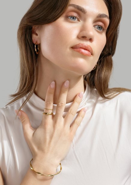 Twist Glow Hoops - 18k Pendientes Dorados