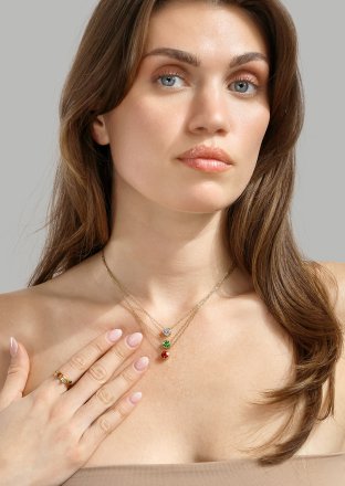 Trinity Prisma Anillo - 18k Chapado en oro