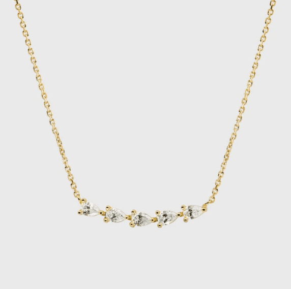 Collar Crystal Link - 18k Chapado en oro