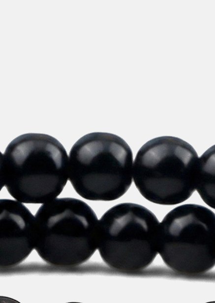 Pulsera de cuentas Obsidian Halo