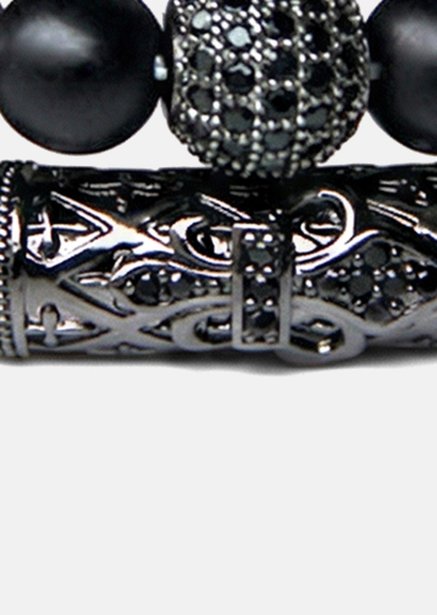 Pulsera de cuentas Obsidian Crown