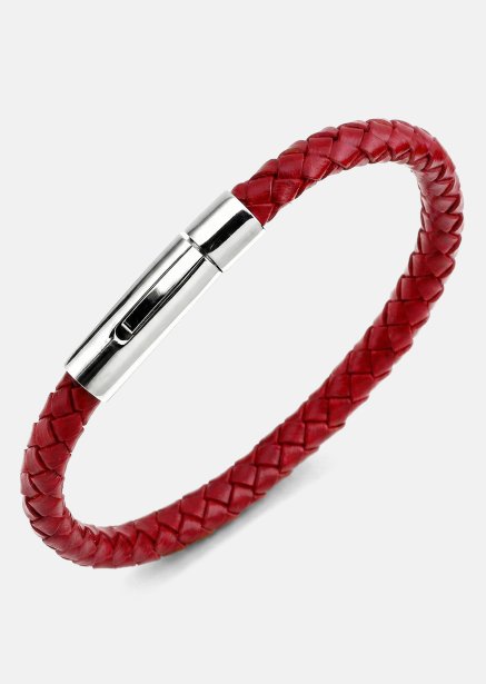 Pulsera de cuero Crimson Arc