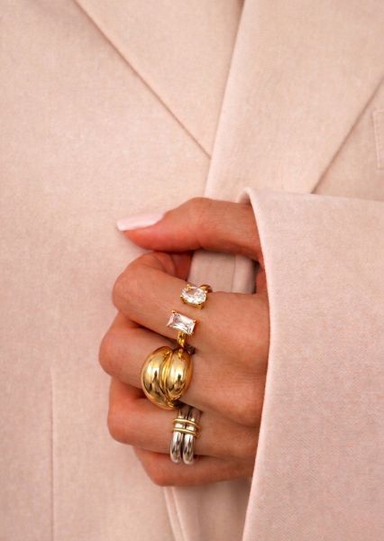 Anillo Bold Flow - 18k Chapado en oro