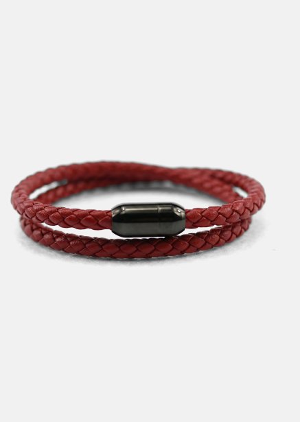 Pulsera de cuero Crimson Edge
