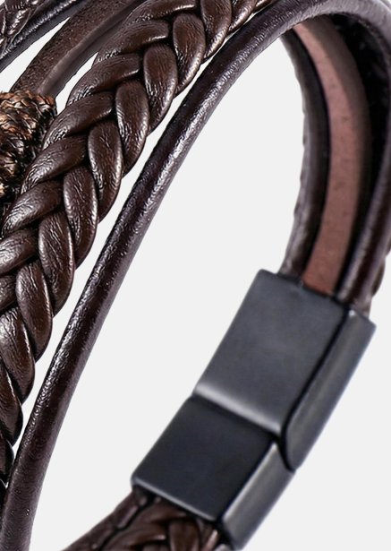 Pulsera de cuero Cavalier Weave