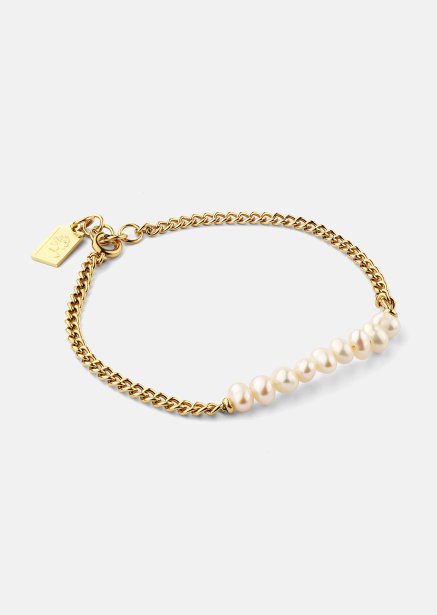 Pulsera Golden Pearl Chain - 18k Chapada en oro