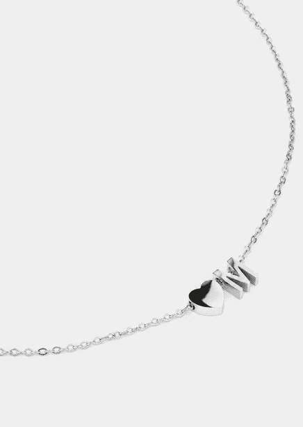 Collar Heart Letter A-N - Chapado en plata