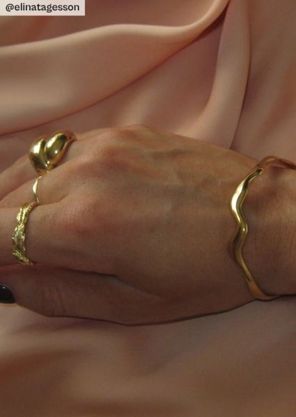 Anillo Bold Flow - 18k Chapado en oro