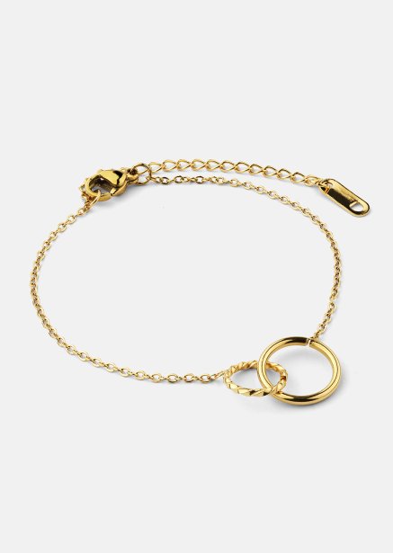 Pulsera Duo Rings - 18k Chapada en oro