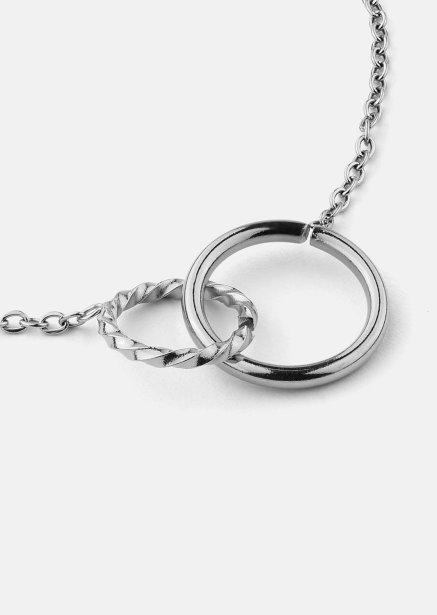 Pulsera Duo Rings - Chapada en plata
