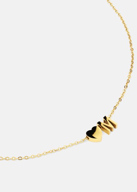 Halsband Heart Letter A-N - 18k Gold Plated