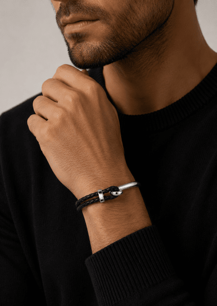 Pulsera de cuero Gravitas Link