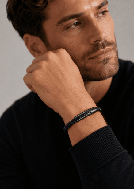 Pulsera de cuero Onyx Weave