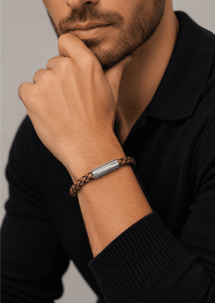 Pulsera de cuero Cobalt Ridge