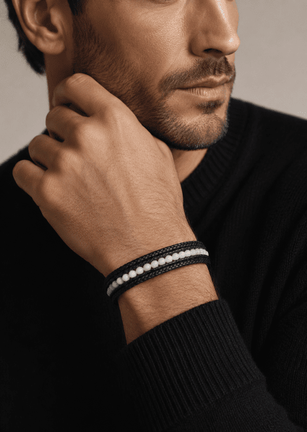 Pulsera de cuero Titan Leaf